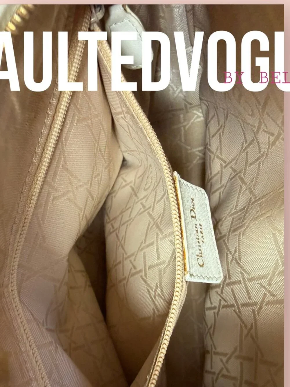 Christian Dior Lady Dior Large Cannage White Leather Tote Gold Hardware Bag - Picture 3 of 16